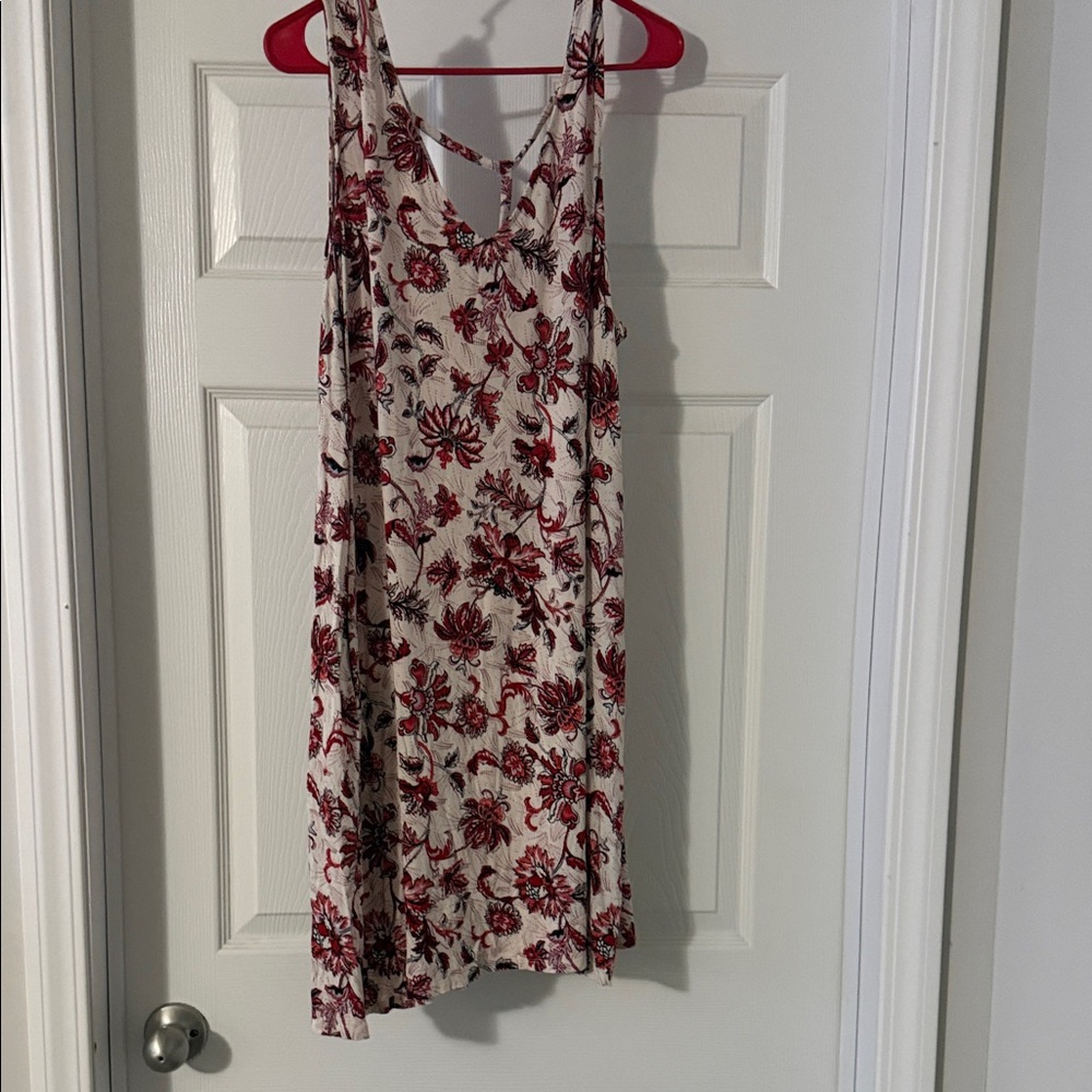 Maurices Red and White Floral Mini Dress